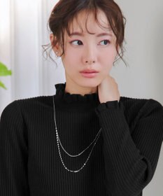 Tiaclasse 【安田美沙子さん着用・選べる2type・洗える】 フリルニットトップス
