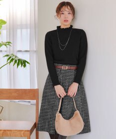 Tiaclasse 【安田美沙子さん着用・選べる2type・洗える】 フリルニットトップス