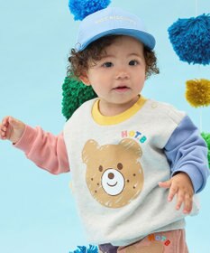 MIKI HOUSE HOT BISCUITS 【80-120cm】ビッグフェイスプリント 裏毛パイル素材 トレーナー