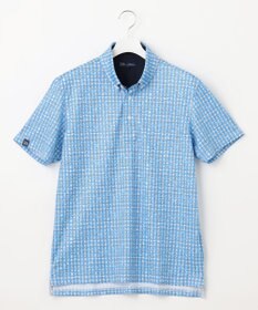 23区GOLF 【MEN】【UVケア/吸水速乾】ギンガムチェックロゴ 半袖ポロシャツ