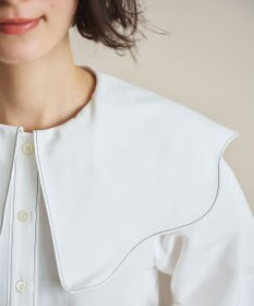 #Newans 【洗濯機可能/シワになりにくい】〈小柄さんにお勧め〉ウェービーカラーブラウス