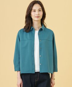 J.PRESS LADIES L 【冷房対策に】タイプライターライクジャージー シャツ カットソー シーグリーン系