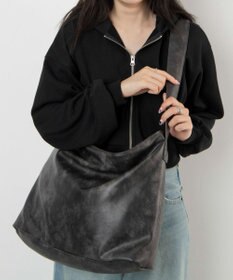 WEGO 【ユニセックス着用ITEM】レザータッチBIGショルダー