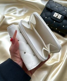 WEGO スタッズキルティングフラップウォレット