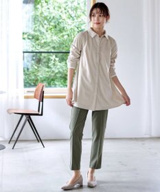 Tiaclasse L 【洗える】コーデュロイシャツチュニックブラウス