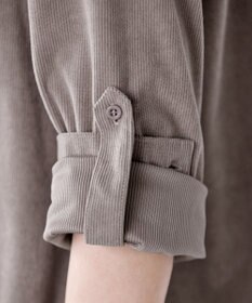 Tiaclasse L 【洗える】コーデュロイシャツチュニックブラウス