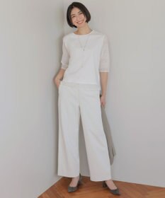 J.PRESS LADIES S 麻シェルドライ ワイド ストレート パンツ