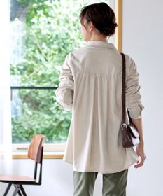 Tiaclasse L 【洗える】コーデュロイシャツチュニックブラウス