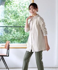 Tiaclasse L 【洗える】コーデュロイシャツチュニックブラウス