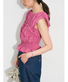 Green Parks シャーリングデザインコルセット風ブラウス