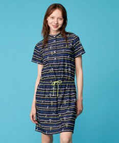 23区GOLF ネイビー チェック柄 ワンピース 機能素材で快適なラウンドを【WOMEN】ウェーブロゴ柄 ワンピース / 23