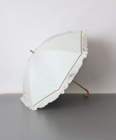 AURORA 【 JILL STUART（ジル スチュアート）】ラメドットカットジャカードフリル晴雨兼用パラソル(長傘)