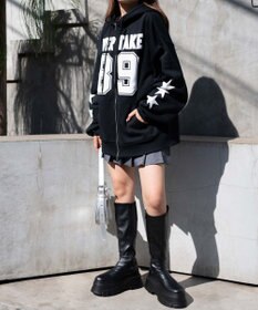 WEGO ナンバリング裏起毛BIGジップパーカー