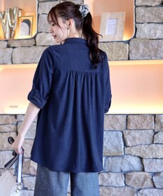 Tiaclasse L 【洗える】コーデュロイシャツチュニックブラウス