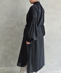 muuc 〈コットン100%強撚糸〉〈2WAY〉〈遠州織物の工場で織られた上質な生地〉〈シースルー〉〈ドライタッチ〉コットンドビーギャザー 羽織り＆ワンピースドレス