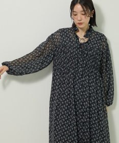 Green Parks 花柄シフォン楊柳ワンピース