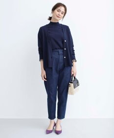 組曲 ライトデニム テーパードクロップドパンツ