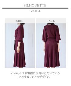 Tiaclasse 【洗える】1枚で着映えするパフ袖プリーツニットワンピース