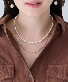 Phoebe 2wayダブルラインパールチェーンネックレス