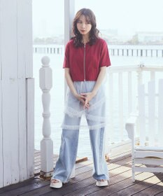 earth music&ecology カットリブＷジップカーディガン