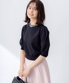 組曲 S 【WEB限定】ビジューパフスリーブ ニット