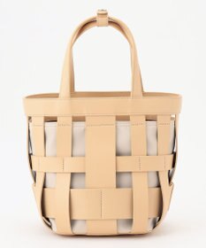 Y'SACCS 【リサイクルレザー】メッシュかごバッグ　small