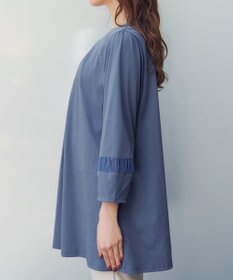 Tiaclasse L ランタンパフ袖カットソー切替チュニック