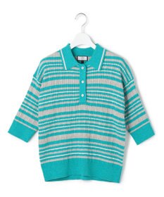 J.PRESS YORK STREET 【WOMEN】コットンボーダー ニットポロシャツ