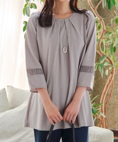 Tiaclasse L ランタンパフ袖カットソー切替チュニック