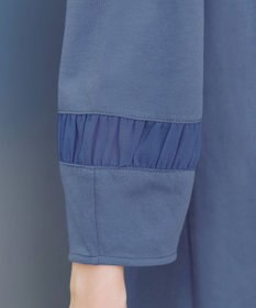 Tiaclasse L ランタンパフ袖カットソー切替チュニック