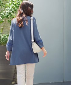 Tiaclasse L ランタンパフ袖カットソー切替チュニック