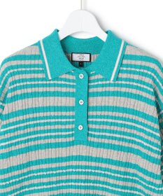 J.PRESS YORK STREET 【WOMEN】コットンボーダー ニットポロシャツ