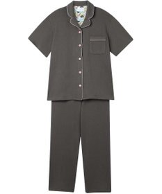 une nana cool 【綿混】ソフトコットンリブ 半袖開襟パジャマ MADE WITH LIBERTY FABRIC
