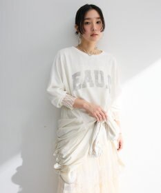 Green Parks ７分袖ミニ裏毛ドルマンロゴプルオーバー