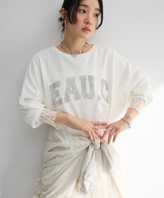 Green Parks ７分袖ミニ裏毛ドルマンロゴプルオーバー