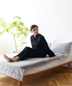 京和晒綿紗 【紗栄子さん愛用パジャマ/UNISEX】京和晒綿紗×御黒染司 京都紋付 ガーゼパジャマ 2重合わせ 【黒】