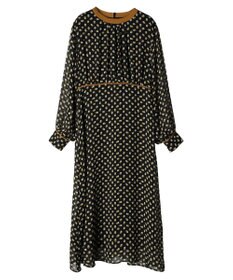 Green Parks armonia．ドットプリントパイピングワンピース