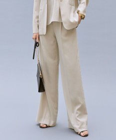 自由区 【カタログ掲載・セットアップ対応・セレモニー・ハレの日・通勤】テクスチャードスーツストレートワイド パンツ