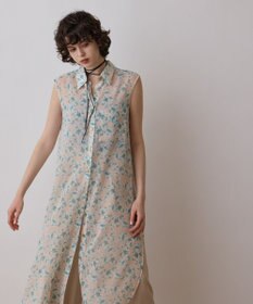 GRACE CONTINENTAL フラワーロングシャツ