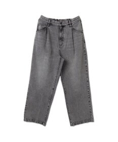 WEGO 【ユニセックス着用ITEM/ウエストゴム/SMLサイズ展開】デニムルーズテーパードパンツ