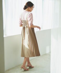 Feroux 【洗える】プリーツコンビ ジャンパースカート