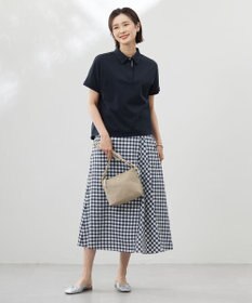 J.PRESS LADIES L 【洗える】アセVisギンガム フレアー スカート