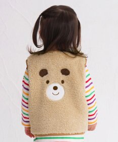 MIKI HOUSE HOT BISCUITS 【70-110cm】 もこくま顔ドン ボアフリースベスト