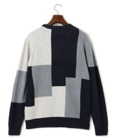 J.PRESS MEN 【Cash Lamb's Wool】クレイジーパターン ケーブルクルーネック ニット
