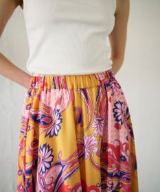 GRACE CONTINENTAL ペイズリープリントギャザスカート