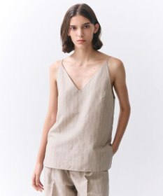 BEIGE， ERYTH / リネンストライプ キャミソール