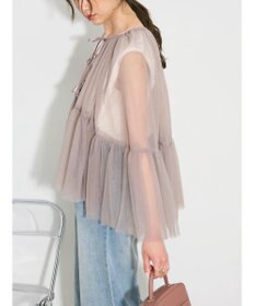 Green Parks リボンチュールデザインブラウス