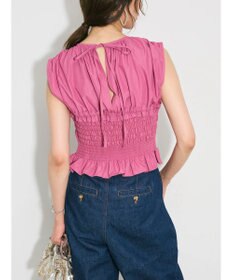 Green Parks シャーリングデザインコルセット風ブラウス