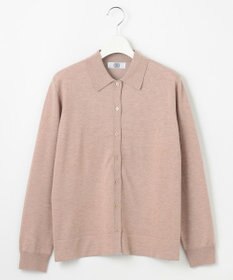 J.PRESS LADIES L 【洗える】WORSTED WOOL BLEND ポロ襟付き カーディガン