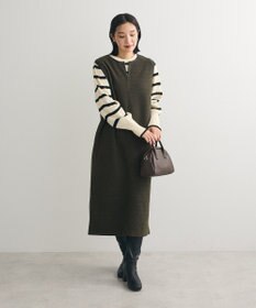 Green Parks 圧縮ポンチ合皮パイピングジャンスカ